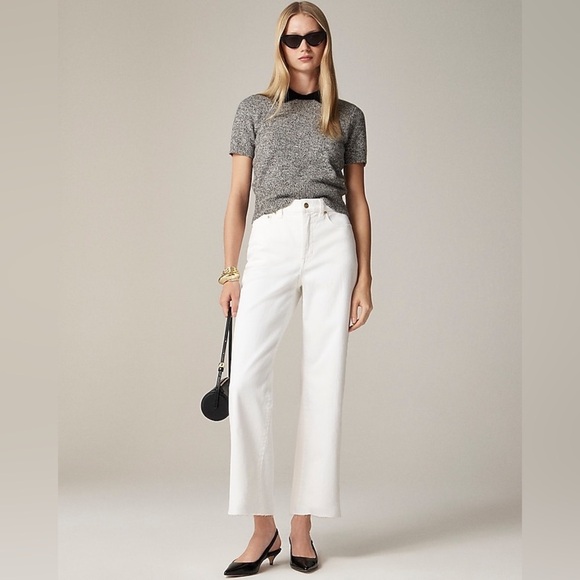 NWT J. Crew White High-Rise Slim-Wide Jean in 1996 semi-stretch Size 31 - Picture 1 of 8